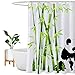 Produktbild Encozy Duschvorhang, wasserdicht, schimmelresistent, waschbar, mit 12 Haken (Panda, 180 x 180 cm)