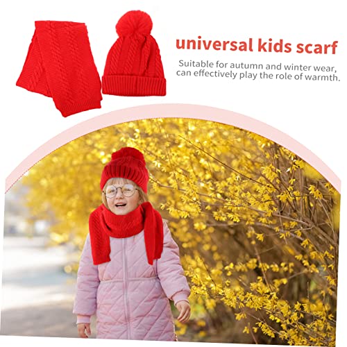 1Set Adorable Knitted Beanie and Scarf Warm Neck for Boys for Winter Activities Safe and Comfortable Material Design3