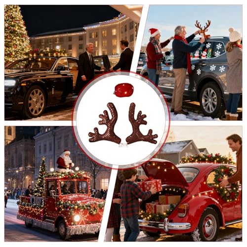 Décorations de Noël pour voiture imperméables et mâts extérieurs de fête - 4