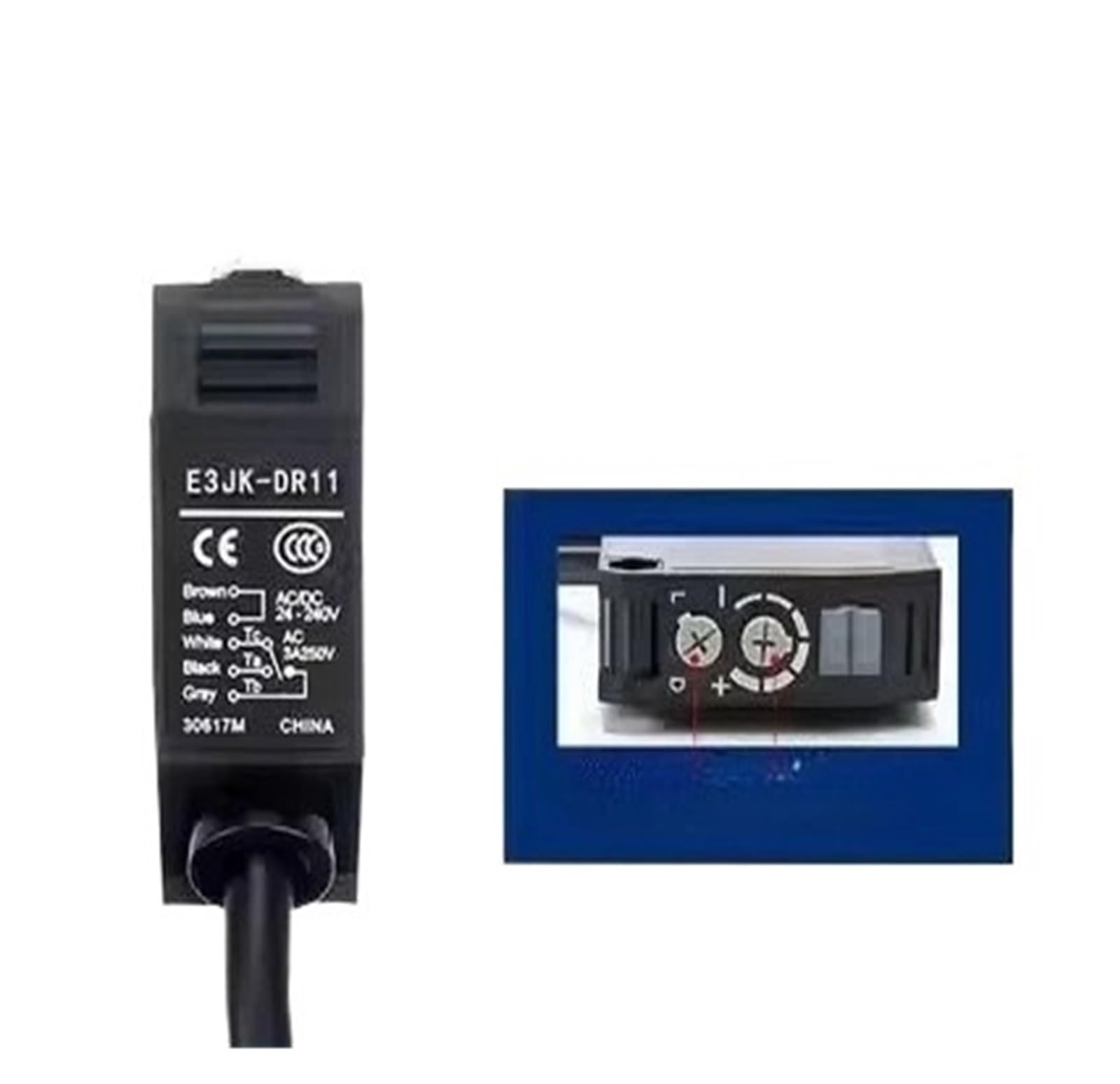 Commutateur photoelectrique E3JK-DR11 cellule reflex diffuse multi tension