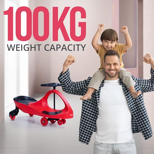 Image of LuvLap Sunshine Swing Car for Kids, Comfortable Seats & Durable, Smooth Wheels, Baby Car, Magic Toy, Push Ride On, 3+ Years, Birthday Gift for Baby Boys & Girls, Red & Black