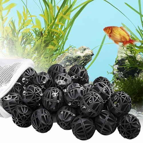 1000pcs black Filter Bio Ball, Bio-Ball Filter, with Sponge, for Aquarium Fish Pond Waterfall Fountain Fish Tank Aquarium