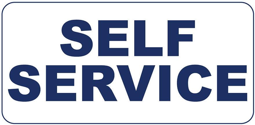 Self Service Blue Retro Vintage Style Sign With HolesVinyl Sticker Decal 8