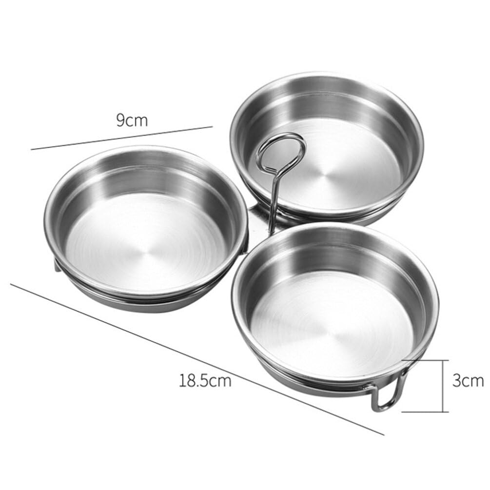 Hemoton Metal Egg Poacher Cups 3pcs Stainless Steel Egg Poacher Pan Cups with Oil Brush Hard Boiled and Poached Egg Maker Compatible with Skillet Pressure Cooker Poached Egg Cooker