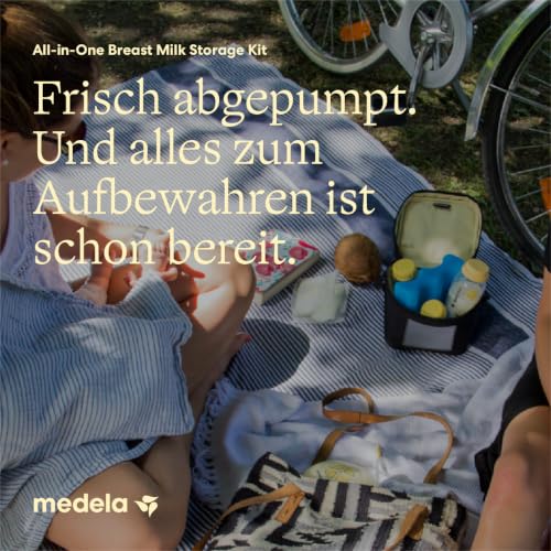Medela All-in-One Set zur Aufbewahrung von Muttermilch mit 150ml-Flaschen, Easy Pour & wiederverwendbaren Muttermilchbeuteln… – Ansicht 2