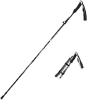 Vista 1 de Bastón de senderismo ajustable o bastón de senderismo fuerte ligero plegable aluminio rápido ajuste bloqueo para senderismo y camping