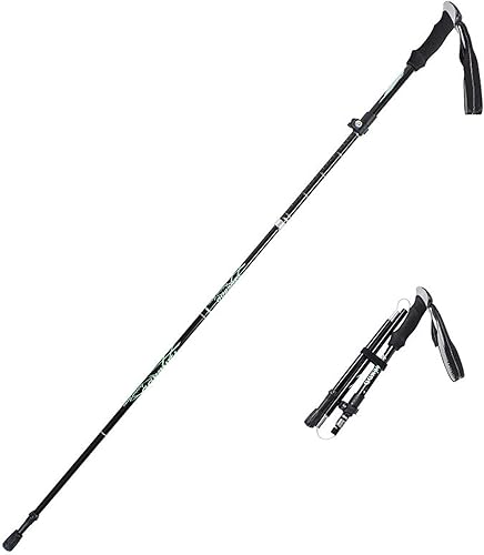 Bastón de senderismo ajustable o bastón de senderismo fuerte ligero plegable aluminio rápido ajuste bloqueo para senderismo y camping