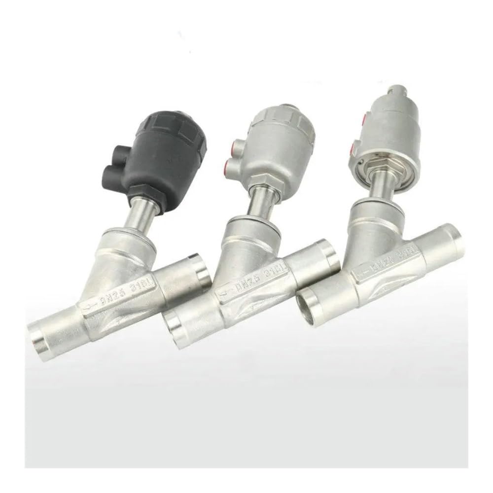 Vanne à siège incliné pneumatique vapeur DN32 inox 304 normalement ouvert raccord BSPT