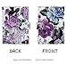 ZONGSHU Floral Passport Holder Cover Wallet, Peony Flower Patten Travel Luggage Passport Wallet with PU Leather, Purple