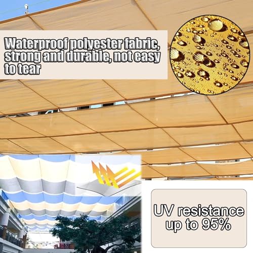Toldo retráctil para pérgola de 5m impermeable en forma de ola 6