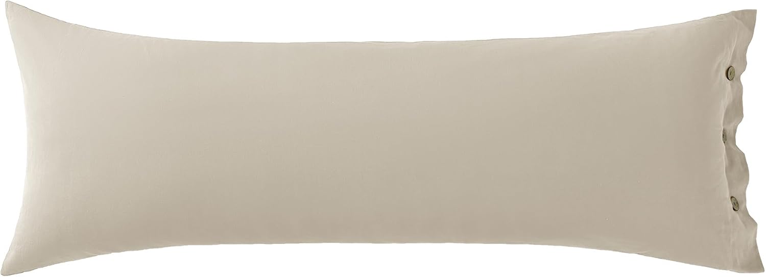 JELLYMONI Pillowcase Body Cotton 1pc Button Cream Grey