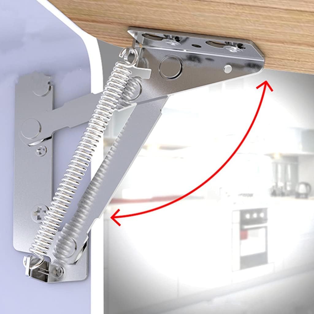 2 Pieces/Set of Folding Sofa Bed Spring Hinges, 80 Degree Cabinet Door Lift Support Flap Top Hinge Furniture Hardware
