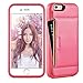 iphone 6s case, Zve iphone 6 Wallet Case, iphone 6 ultra Slim Protective ID card Holders Case Leather Wallet Cover for iPhone 6/6S 4.7" (Rose)