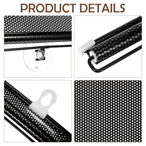 Artibetter Portable Blackout Roller Shade - 15. 7" X 49. 1" No-Drill Suction Cup Window Blind, Temporary Heat Blocking Sunshade for French Doors, Sidelights, Office & Rv, Black by ARTIBETTER - Used condition - Image 3