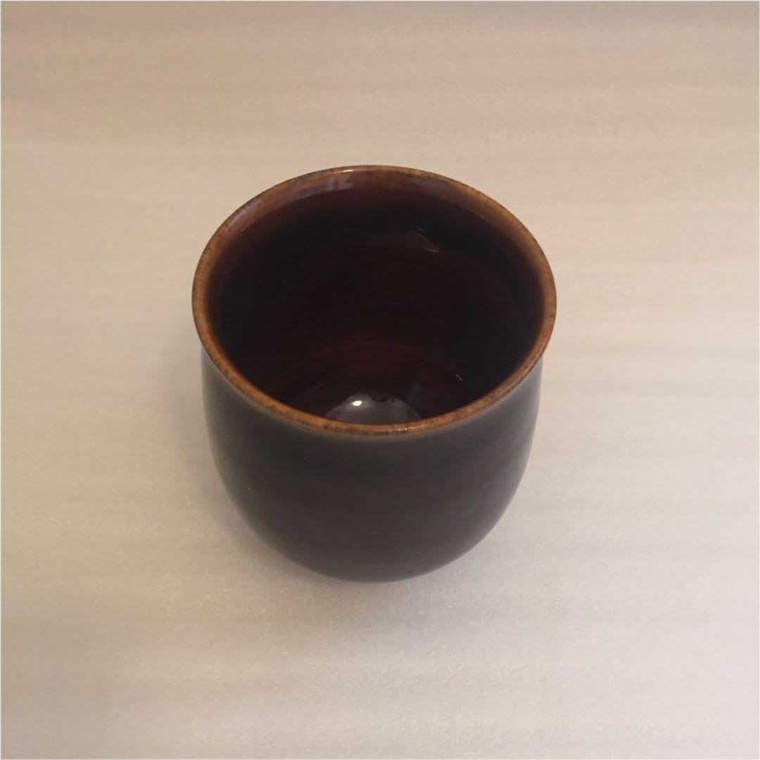 ♥織部黒 ぐい呑み ぐい飲み 瀬戸黒 引出黒 骨董 古玩