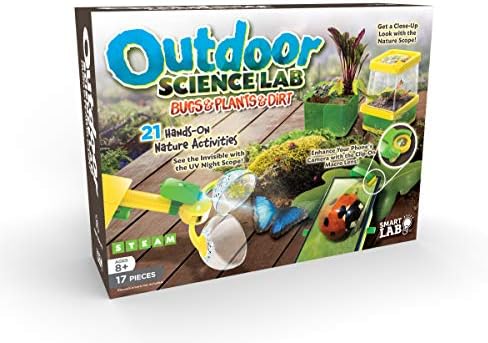 SmartLab Toys Outdoor Science Lab Bugs, Dirt, & Plants with 24 Hands On Nature Activities Science Kit.