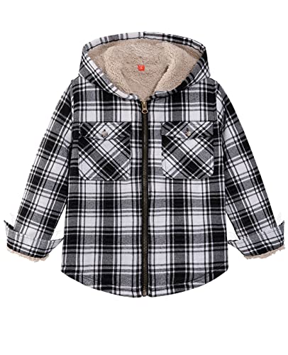 Image of ZENTHACE Boys Sherpa Fleece Lined Flannel Jacket