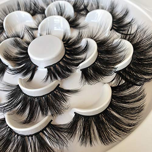 ALICROWN 25mm Lashes Faux Mink,7 Different Styles Dramatic Volumn Eyelashes Strip Thick False Eyelash 3D/4D/5D/6D - Thumbnail 3