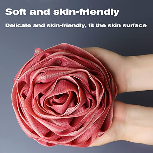 4 Pack Rose Shower Puff Bath Sponge Shower Loofah, Loofah Shower Exfoliating Scrubber For Women And Men, Large Soft Nylon Mesh Puff For Body Wash #TOP3