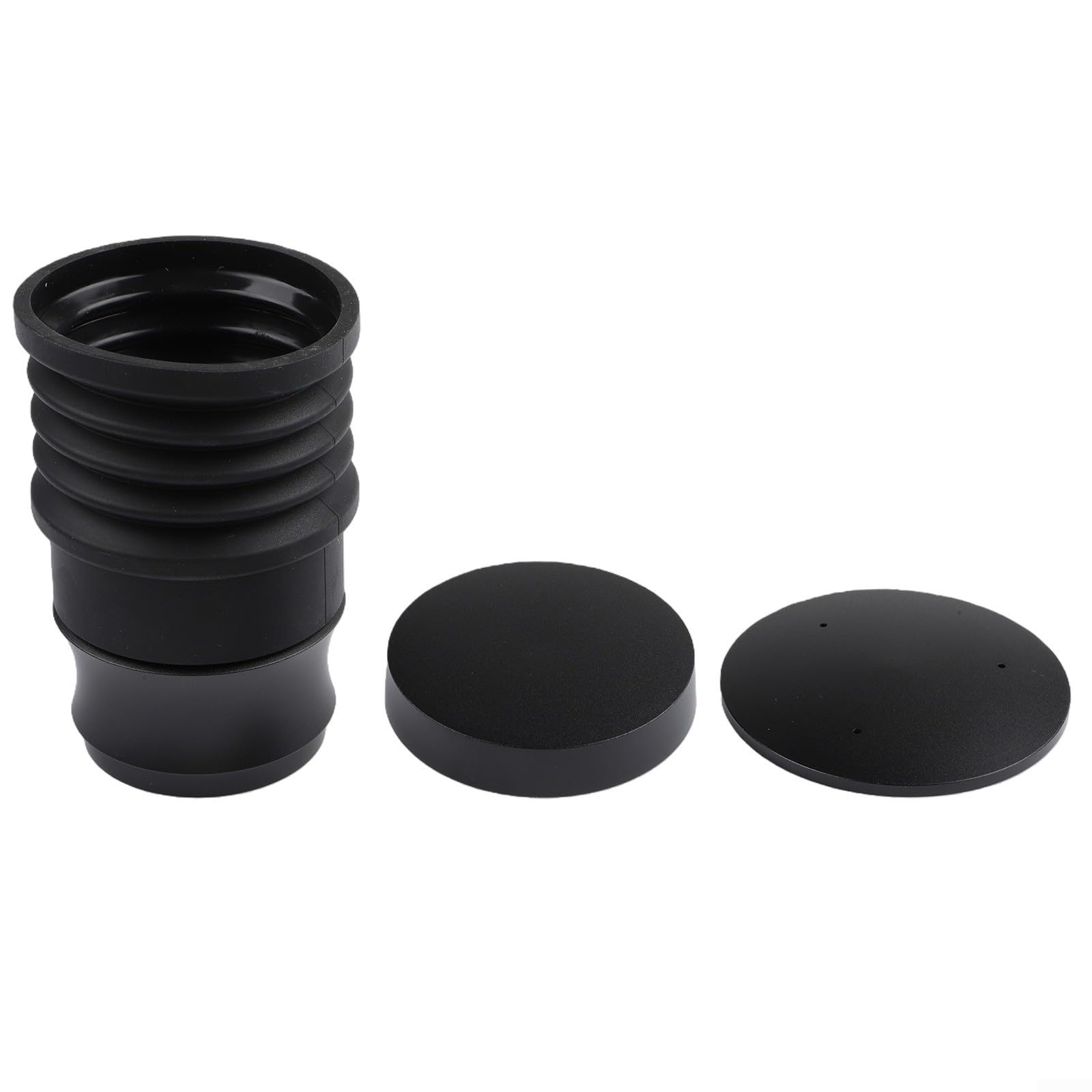 Soplador de café de aluminio para molidos residuales Mazzer Jolly | Elimina los terrenos residuales, diseño de prensa manual, se adapta a Mazzer para mini, silicona, elegante acabado negro