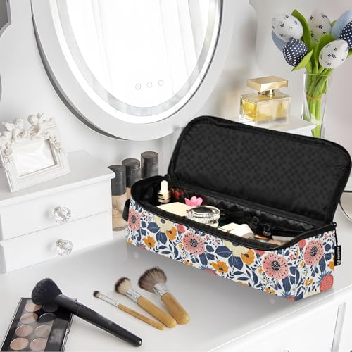 Bolsa de viaje resistente al calor para herramientas de cabello Strawberry Flowers Marble, organizador portátil para planchas y rizadores miniatura 7