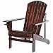 Outsunny Adirondack-Gartenstuhl mit Becherhalter Gartenliege Balkonstuhl Massivholz Verkohlt 72,5 x 97 x 93 cm