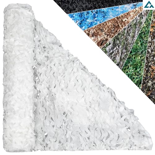 CROSSHIP Camo Netting Hunting Camouflage Accessories - Camouflage Party Decorationsï¼ŒCamping Ghillie Netting, Sunshade Camo Mesh & Hunting Blind Deer Stand (19.7ftx19.7ft, White)