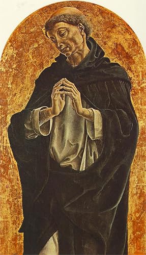 Cuadro de pintura al óleo clásica de Santo Domingo de Cosme Tura SERENDIPITP, lienzo de 60x90cm