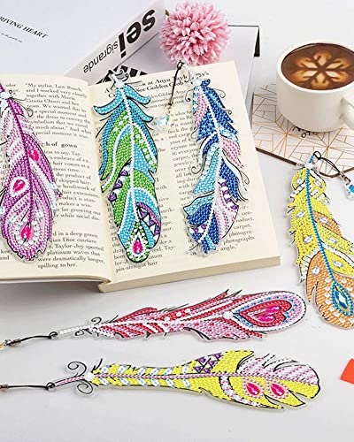 JEJA Segnalibro di Piume, DIY Pittura a Diamante