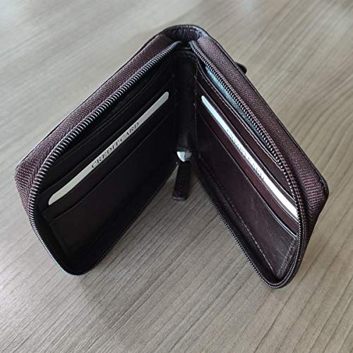 Tonin, 202164302, Carteira Masculina de Fechamento em Zíper Bolso, cor Marrom, Couro