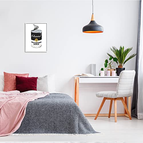 Stupell Industries Traditional Condensed Soup Can Glam Fashion Pop Black, Designed By Amanda Greenwood White Framed Wall Art, 16 X 20 #TOP15