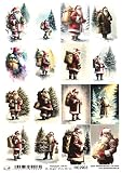 Josys Bastelmärchen Reispapier A4 Strohseide Decoupage Weihnachten Weihnachtsmann Nikolaus RE2903