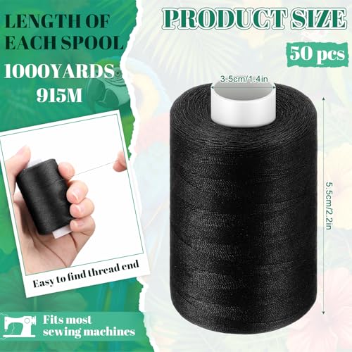 Hilo de coser poliéster 50 piezas 1000 yardas cada una miniatura 2