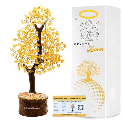 Image of Certified Citrine Crystal Tree for Good Luck - Healing Crystals Money Tree for Wealth, Positive Energy at Home Office - Decorative Spiritual Gifts for Vastu, House Warming