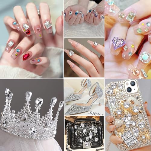 Dongzhou 100Pcs Mix Shape Crystal Ab Nail Art Rhinestone Gems Point Back Fancy Stone Sew On Rhinestone Loose Crystal Sewing For Clothing Wedding Dress Nail Art Shoes Bags Diy Crafts thumb #8