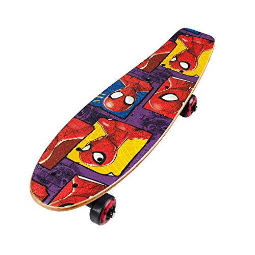 PlayWheels Ultimate Spider-Man 21" Kids Wood Cruiser Skateboard, Spider Block