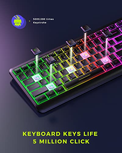 Seenda Backlit Wireless Keyboard, 2.4G Rechargeable Cordless Illuminated Keyboard, Full Size Ergonomic Rgb Backlit Gaming Keyboard With Foldable Stand For Pc, Laptop, Computer, Desktop, Office #TOP6