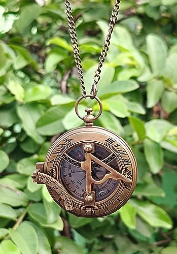 Brújula de Sol de Latón con Estuche de Cuero miniatura 5