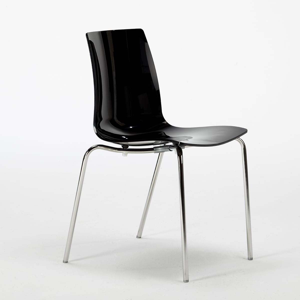Sedie bar cucina gambe acciaio impilabile Lollipop Grand Soleil - Nero