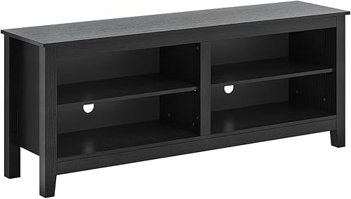 Miniatura 6 de Panana Soporte para TV, soporte clásico de TV de 4 compartimentos para TV de 60 pulgadas, centro de entretenimiento, soporte de televisión