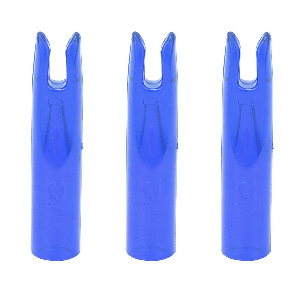 Cocche a Freccia 1/4 Pollici Mings Slip On Nocks Fors 6Mm Colla su Plastica 50Pcs Portable Plastic Bow Nock Insert Tailry Accessory for 6Mm Shaftment (Blu)