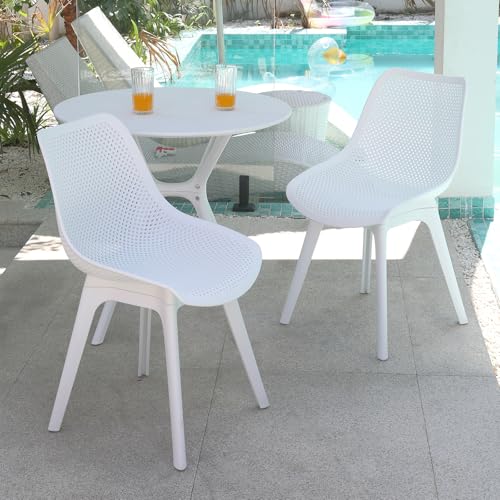 Chairus Juego de 2 Sillas de Jardín Blancas