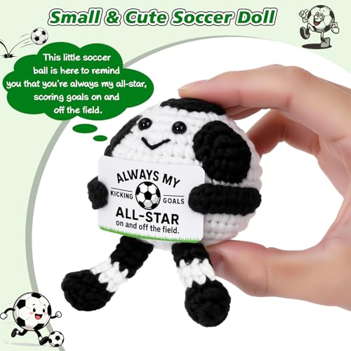 Funny Soccer Gifts for Boys Girls Men Women, Mini Soccer Ball Accessories Cool Stuff Things, Players Lovers Stuffed Plush Presents Christmas Ornament Stocking Stuffers Birthday Party Decorations Decor