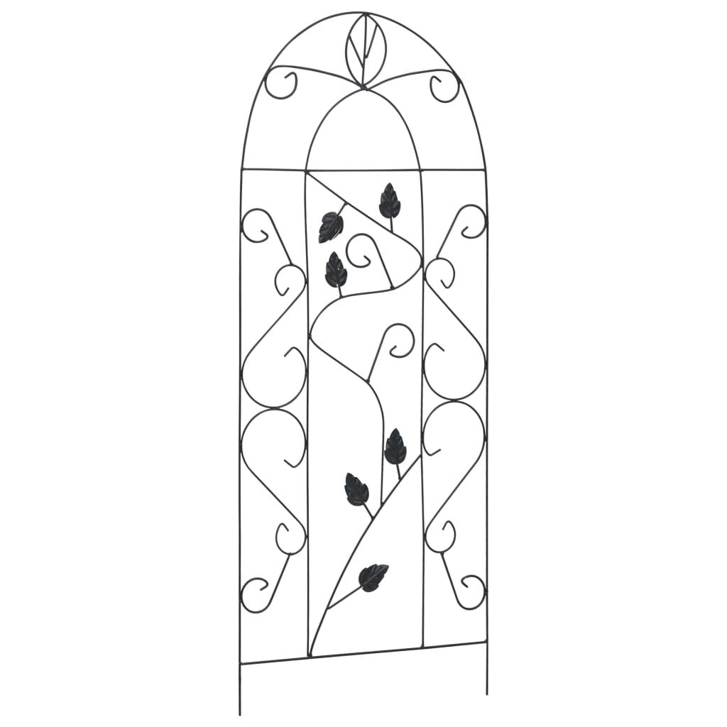 Festnight 3pz Grigliati per Rampicanti in Ferro Supporti da Giardino per Piante con Design Decorato con Foglie 40x100 cm Neri