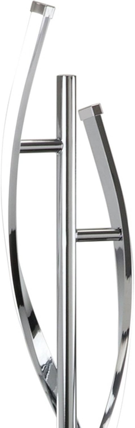 Benjara BM309020 29 in. Jam LED Light Table Lamp with Round Base & Accent Metal Base Chrome & Silver