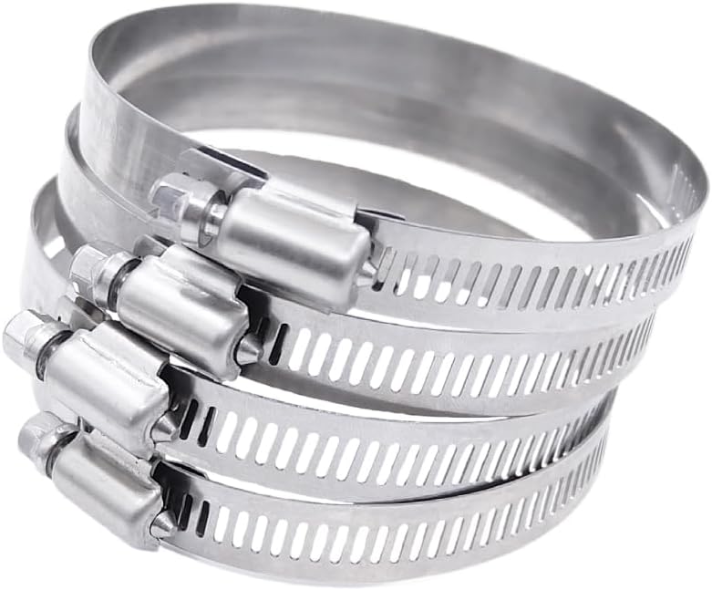 Hose Clips Pipe Clamps Stainless Steel Hoop Clamp Hose 304 Stainless Steel Automotive Pipes Clip Fixed Tool(33-57mm - (5pcs))