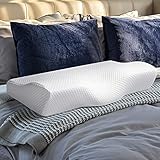 Contour Memory Foam Pillow,Cervical Pillow Orthopedic Sleeping Pillows for Neck and Shoulder Pain Relief,Ergonomic Pillow for Side,Standard Size Bed Pillow with Washable Pillowcase