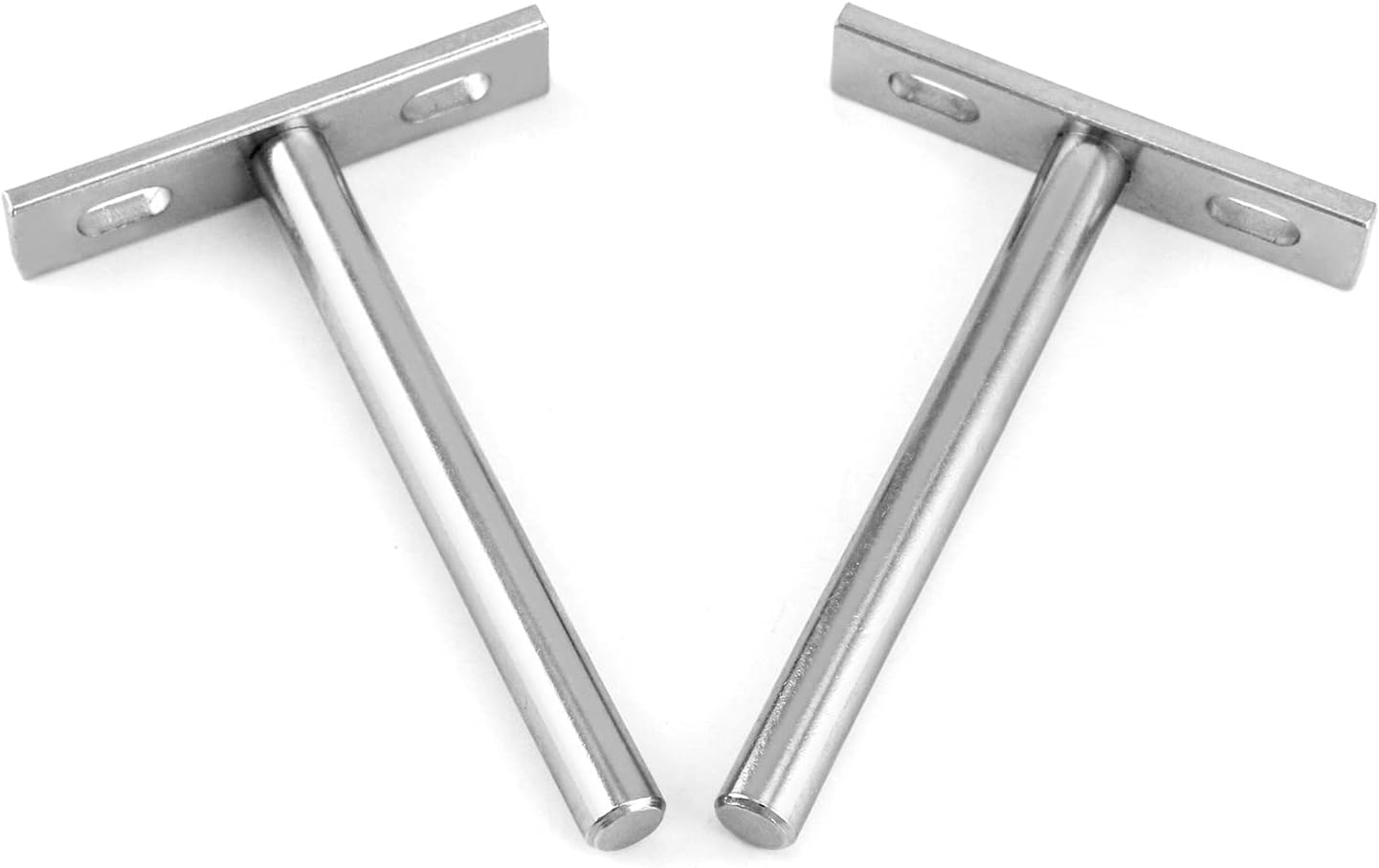 QWORK® 4 Pcs Floating Shelf Bracket 4 Inch 100mm Heavy Duty Hidden Shelf Brackets with Mounting Screws for Wall Mounted Decoration Cabinet Furniture Shelf Support - Image 5