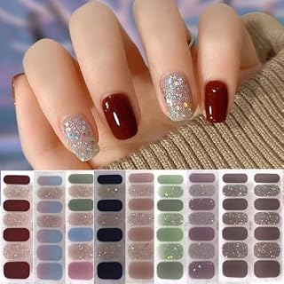 Trendy Foil Self-Adhesive Glittering French Manicure Decal Gel Full Nail Wraps Gel Nail Stickers Nail Art Stickers Gel Nail Polish Strips(CS-352)