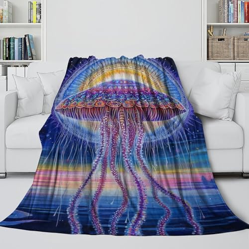 Couverture de voyage Jellyfish super douce et chaude en format compact 100x130 cm - 5